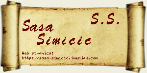 Saša Simičić vizit kartica